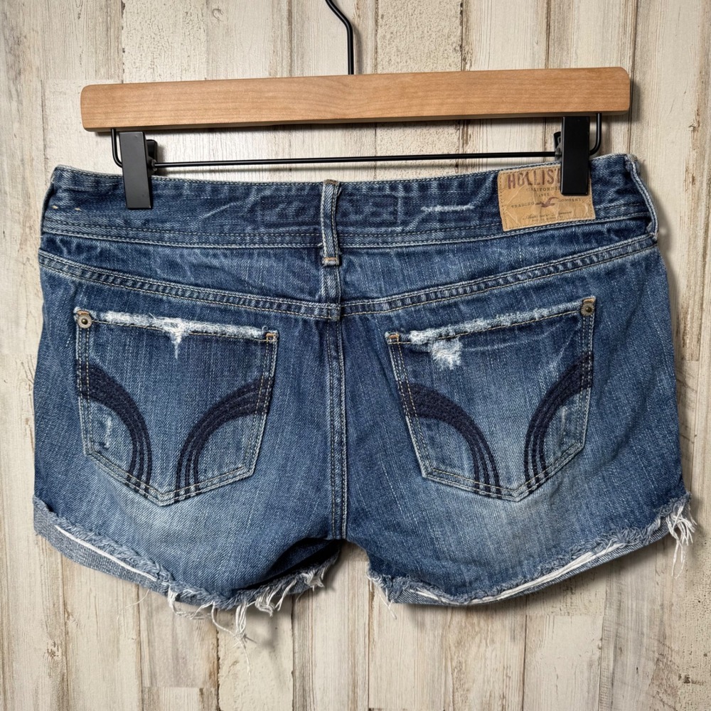 Hollister‎ Vintage Y2K Mini Micro Shorts Denim Distressed Cuffed Womens Size 5